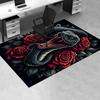 Black Snake and Red Roses Chair Mat: Office Carpet, Oversized Rug for Home Decor, Sofa Mat, Desk Pad Gift Suitable for Bedroom, Living Room, Any Room
