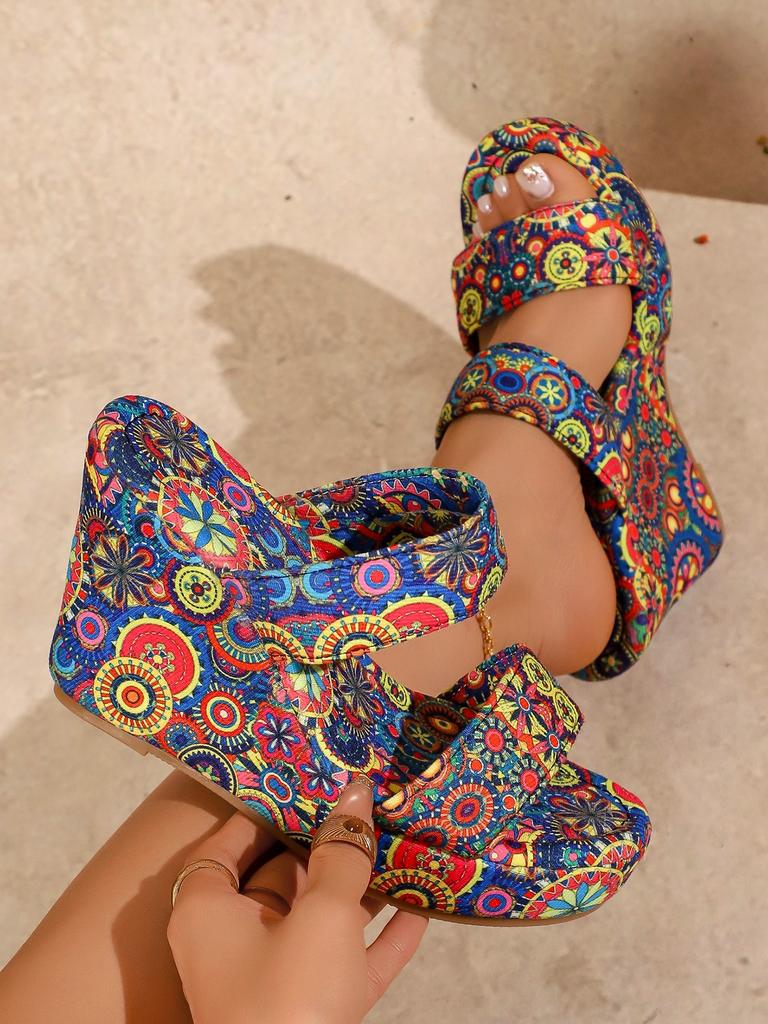 New Style High-heeled Women's Large-size Shoes with Thick Soles and Lightweight Chunky Flip-flops