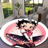 1pc Betty Boop Rug, Comfortable Printed Home Round Carpet, Cozy Office Chair Rug