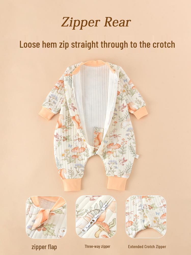 Autumn/Winter Class A Pure Cotton Newborn Sleeping Bag - Thin Anti-Kick Quilt with Split Legs