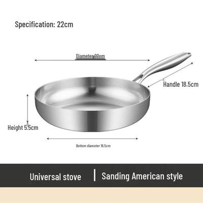 Wutuo 304 Stainless Steel Non-Coating Skillet