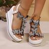 Women's Thick-soled Sandals Summer New Large Size Fashionable Wedge Heel Seaside Beach Shoes