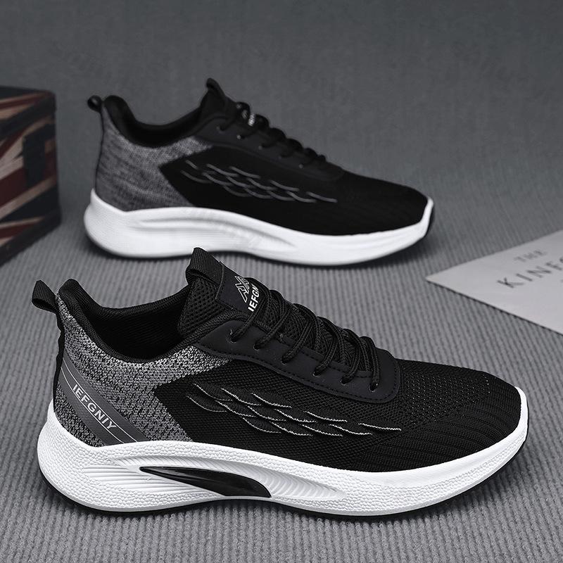 

Men s Fly Weave Designed Casual Shoes 2026 New Summer Mesh Breathable Fashi Trend Versatile Sports Shoes Comfortable Sneakers 39 чёрный