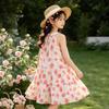Xiao Yinman Girls' Floral Sleeveless Cotton A-line Dress