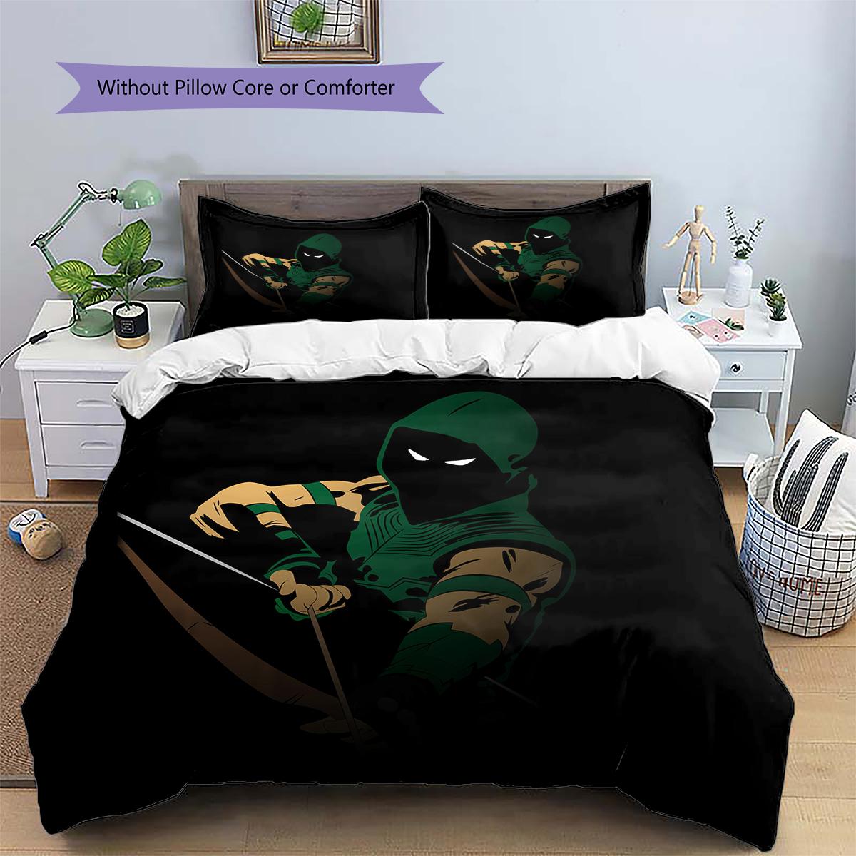 

Green Arrow Printed Bedding Set Duvet Cover Pillowcase No Filler, Soft Home Bedroom Decor, Perfect Gift for Fans.chl 135x200cm