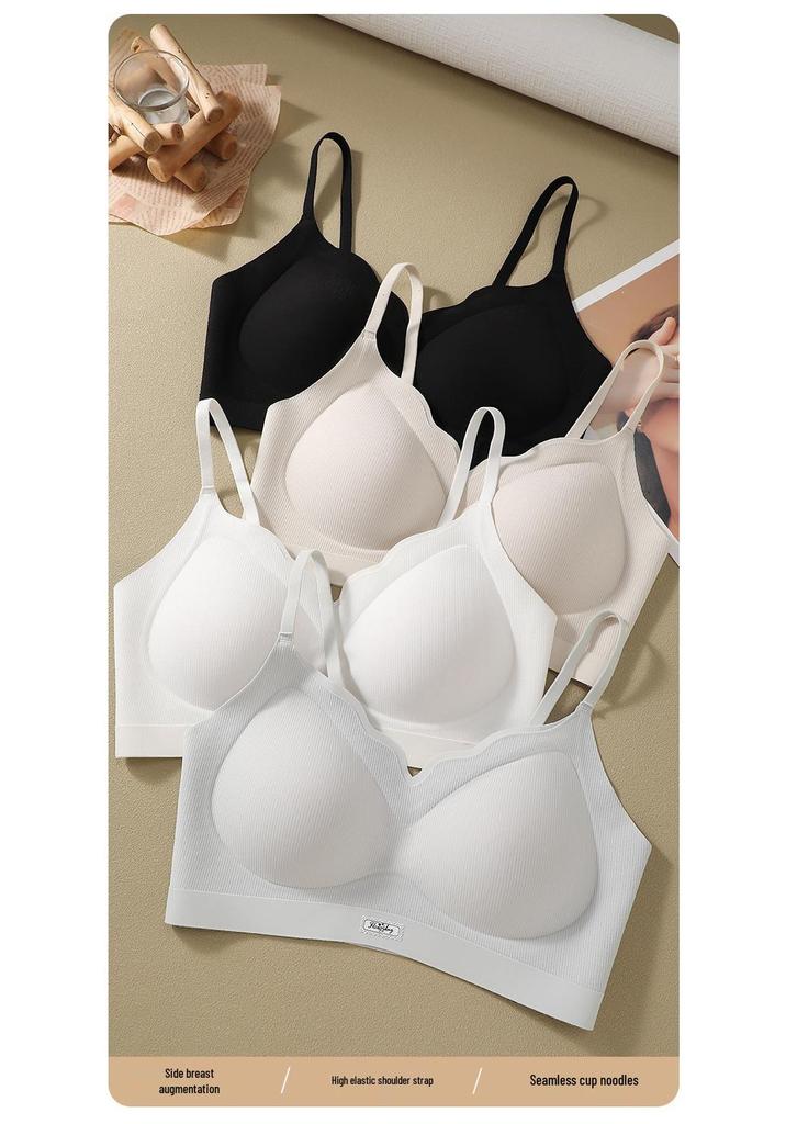 Seamless Thin Strap Bra for Women: Comfortable, Breathable, Beautiful Back Design, Small Bust Support, Japanese Korean Style.