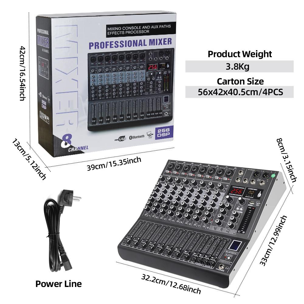 Professional Bluetooth 4/6-Channel USB Stage Mixer with Reverb