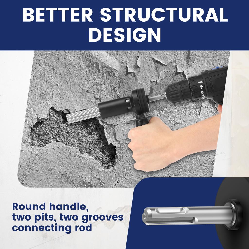 SDS Plus Electric Hammer Deburring Tool Needle Deslagger with Detachable Handle – Efficient Rust Removal and Edge Finishing Tool