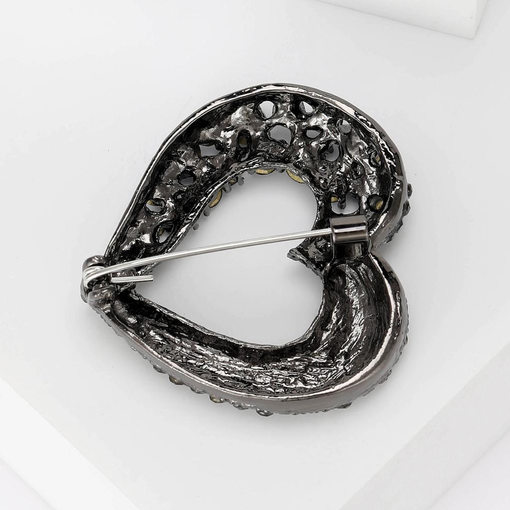 Broșă elegantă cu diamant gol pentru femei, cu pietre decorative în formă de inimă, la modă