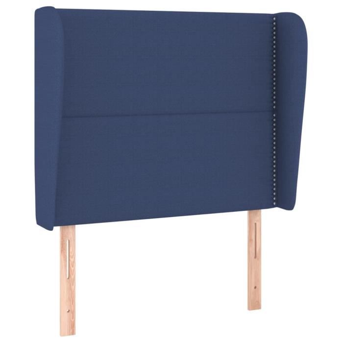 VidaXL Headboard with Ears Blue 103x23x118-128 Cm Fabric3117812