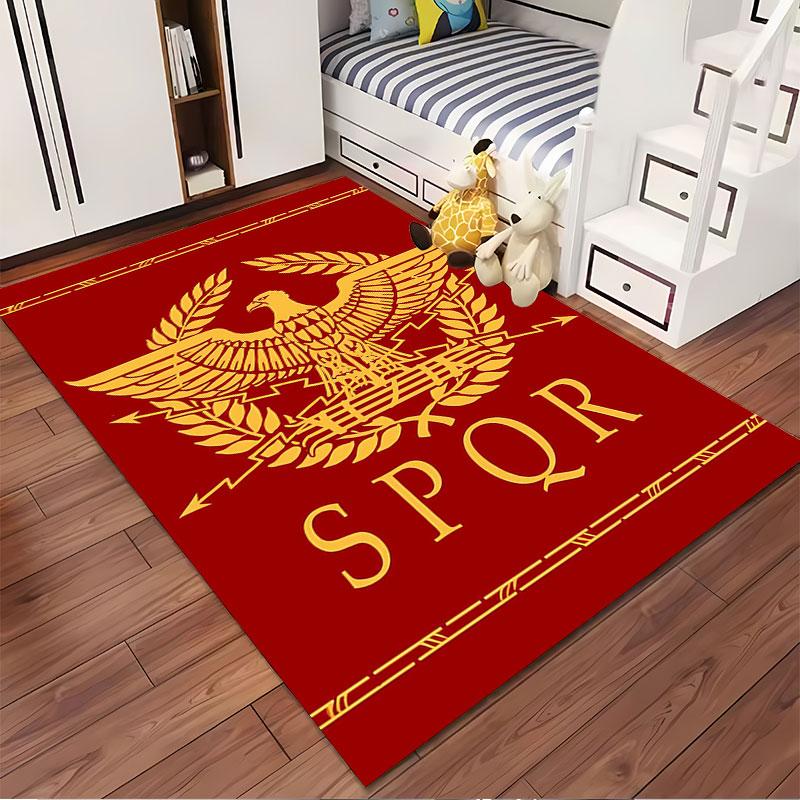 Roman Eagle SPQR Red Carpet suitable as a non-slip mat for the living room or bedroom sofa