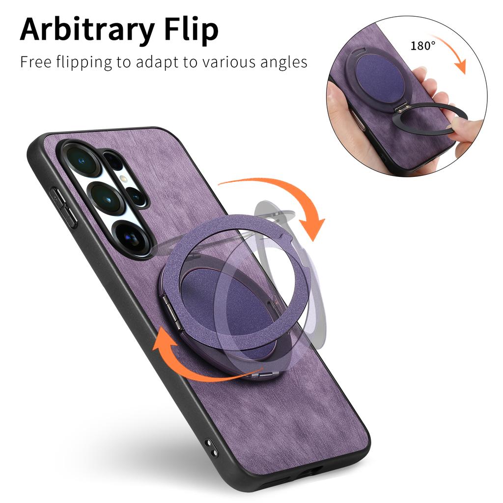 Manetic Bracket Stand Leather Phone Case for Samsung Galaxy S26 S23 S22 S25 S21 Ultra Plus Note20 S23 S24 FE S26 Ultra Cover
