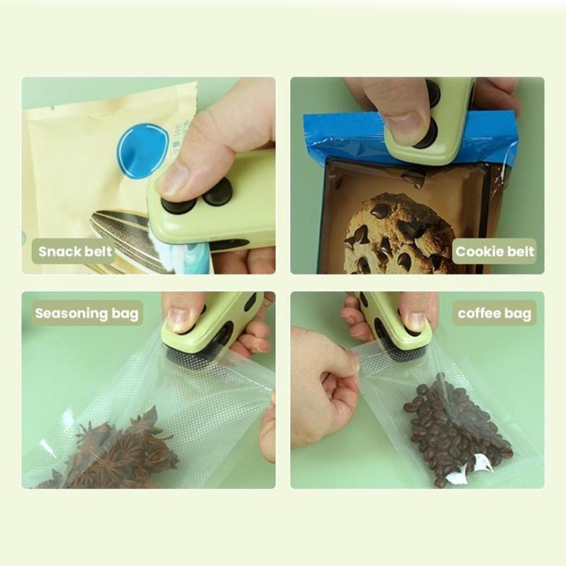 Small Portable Snacks Sealer Manual Sealing Tool for Food Preservations Portable Tool Suitable for Home and Office Use