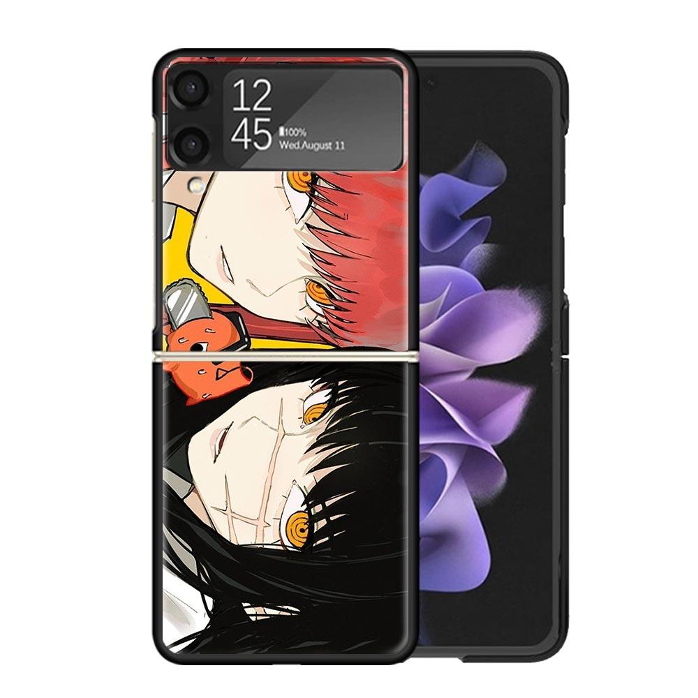 C-Chainsaw Mans Yoru War Devil Cases For Samsung Galaxy Z Flip 4 5 6 7 3 Z Flip7 Flip6 Flip4 Flip5 Flip3 5G Hard Shockproof Fund