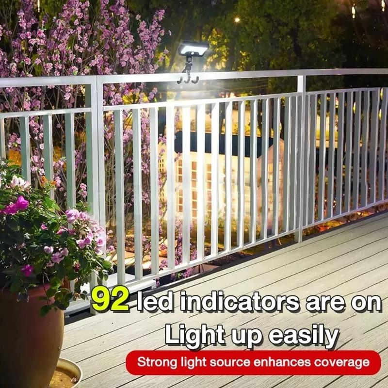 Solar Motion Sensor Wall Lights, Solar Powered Security Flood Lights, Auto On/Off Waterproof Fence Lights for Deck Patio Porch