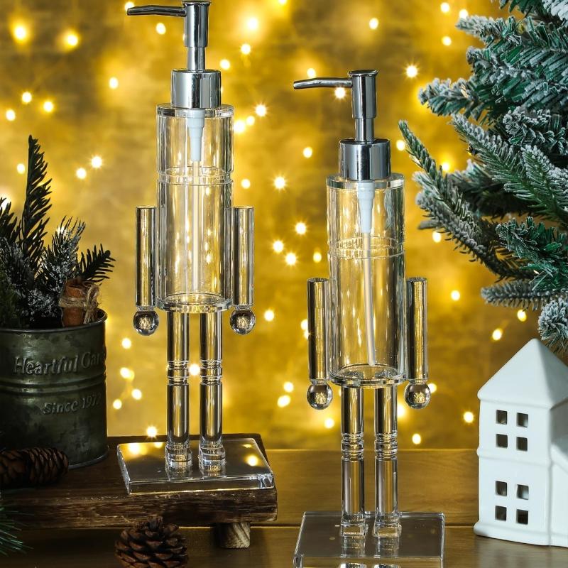 Nutcrackers Liquid Soap Dispenser with Pump Mechanism Visible Remaining Level Soap Container For Bathroom Decoration