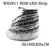 Striscia LED RGB con IC Smart WS2811 30/60 LED/M Nastro LED Indirizzabile Individualmente DC12V 24V PCB Nero/Bianco IP30 IP65 IP68 Impermeabile