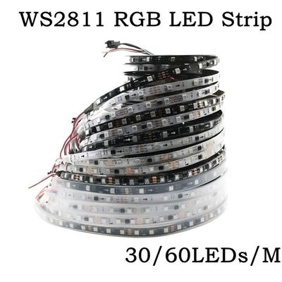 WS2811 Smart IC RGB LED-Streifen 30/60 LEDs/M Individuell adressierbares LED-Band DC12V 24V Schwarze/Weiße Leiterplatte IP30 IP65 IP68 Wasserdicht