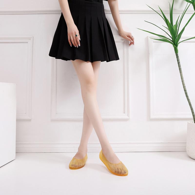 Korean Low-Cut Mesh Slip-On Transparent Women's Sandals