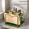 Multi-functional Stainless Steel Kitchen Knife & Utensil Holder with Cutting Board Storage
