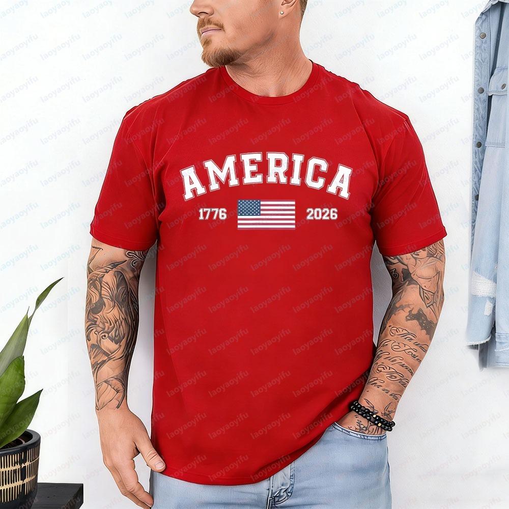 250 America Years of Independence for Everyone TShirt Patriotic Personage Vintage Simple Casual Style Tops Camisetas for Mans