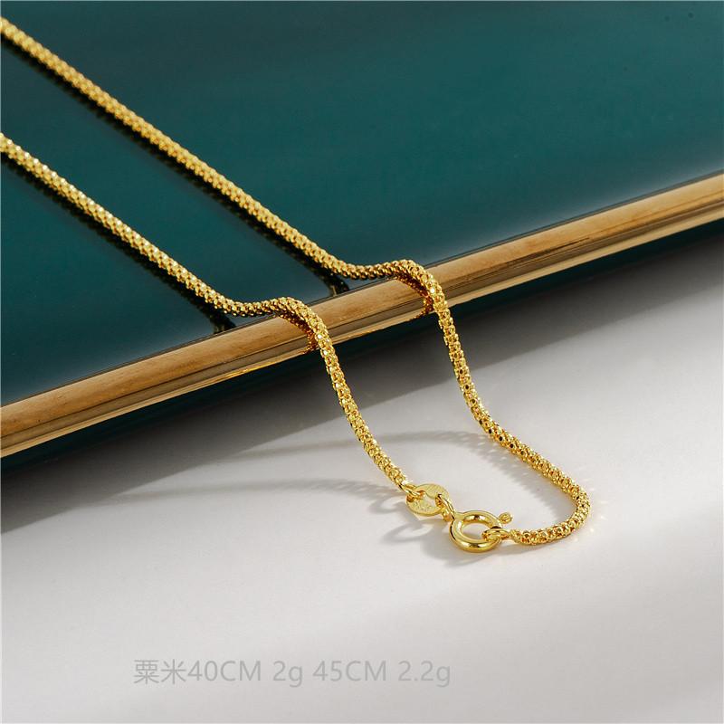 Gold Plated Genuine 925 Silver Chains DIY Necklace for Women Box Twisted Link Snake O Chain Accessories