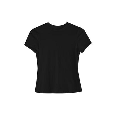 FAESSLIN Damen Schlank geschnittenes Strick-T-Shirt mit Rundhalsausschnitt und kurzen Ärmeln