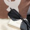 Brown Half-frame Sunglasses for Men Driving Special Anti-ultraviolet Square Sunglasses Trend Personalized Glasses Women's
