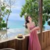 Internet Celebrities with the Same Pink Purple Chiffon Lace Suspender Dress Women's Summer Seaside Vacation Style Sexy Dress