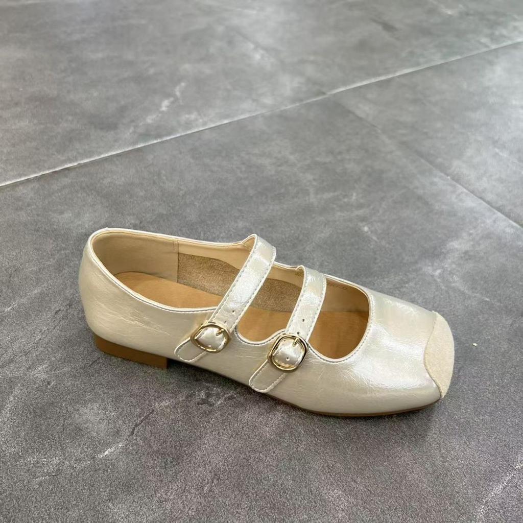 Autumn New Year 2025 French Flat Bottom Shallow Mouth Fashion Foreign Style Absolute Sub-belt Versatile Mary Jane Shoes Ladies