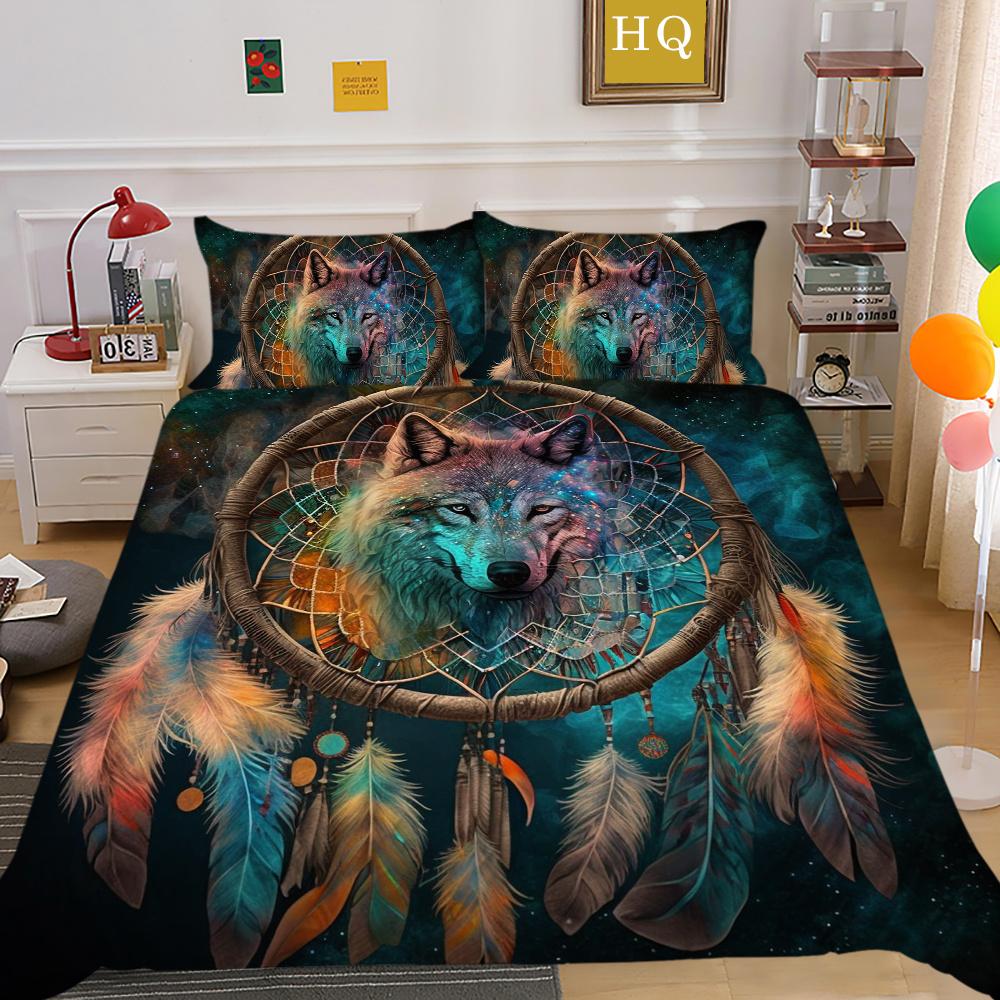 3D Wolf Printing Bedding Set Cover Single Size Microfiber Bedspreads Teen Fashion High Quality Home Textiles