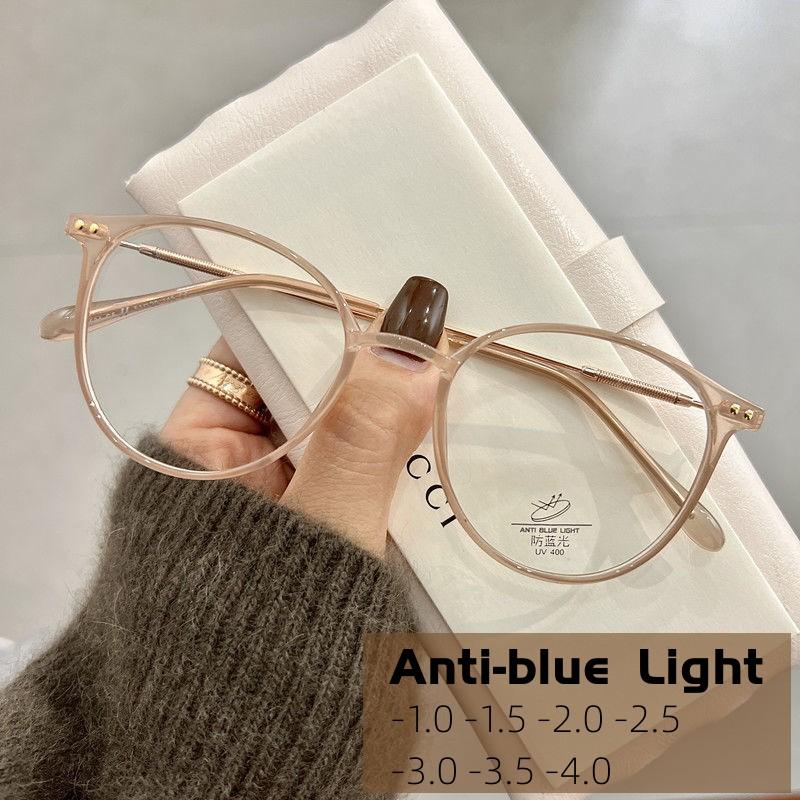 

Luxury Brand Myopia Glasses Anti-Blue Light Computer Eyeglasses Women Fashion Prescription Near Sight Glasses Diopter 0 To -4.0