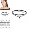 Trendy Pu Layered Choker Necklace For Women With Eye-catching Dual Heart And Star Pendants