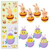 6 Photos/pack Rabbit Egg Puzzle Stickers Cartoon Cute Style Children's Puzzle Can Be Repeatedly Posted DIY Face-changing Stickers