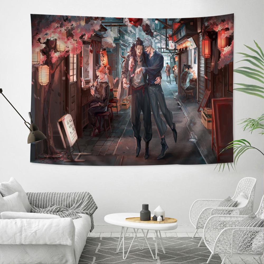Jujutsu Kaisen Gojo  Geto Tapestry BL Anime Character Print Sky Background Wall Hanging for Otaku Bedroom  Anime Fans Decor
