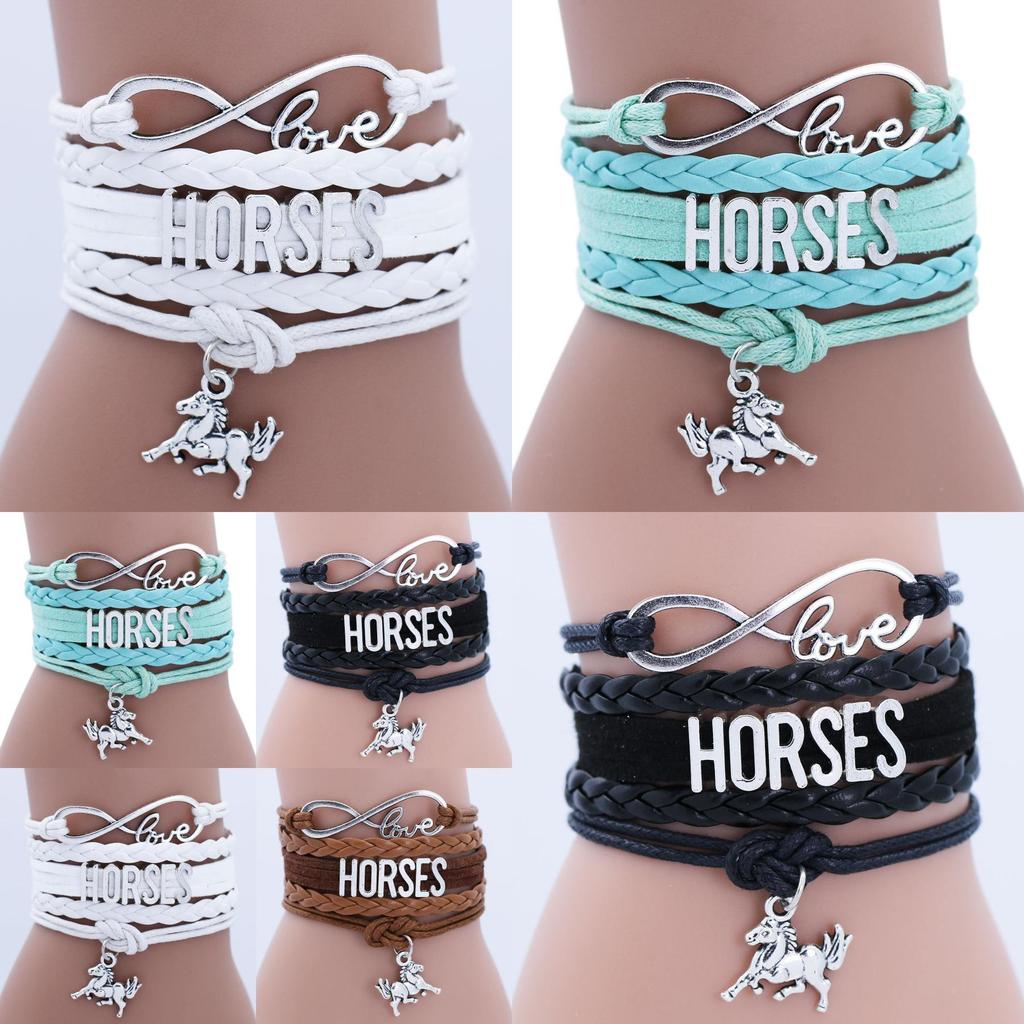 Kůň přání Slitina Kůň Přívěsek Ručně vyráběný Náramek Trendy Evropský a Americký Styl Perfektní Dárek Pro Oslavy Výročí