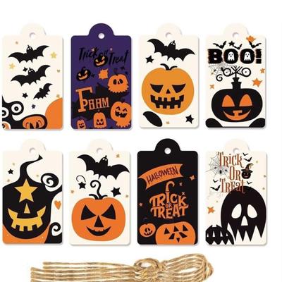 80Pcs Festival Hanging Label Set with String Light Weight Hanging Signs for Candy Cookie Goodie Bags Wrapping Hanging
