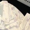 2 Pieces Pajamas for Women Autumn Spring Women's Pajamas Set Elegant Ptinting Flower Home Wear Soft Sleepwear