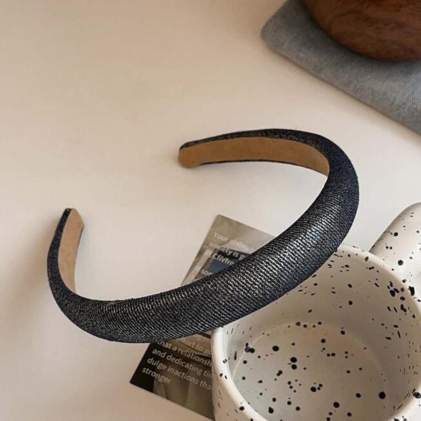 

PROLY Новая Мода Джинсовая Повязка на Голову Однотонный Тюрбан 2/3 см Широкая Боковая Повязка для Волос для Взрослых Летний Головной Убор Аксессуары для Волос