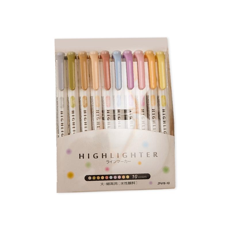 Double Headed Fluorescent Highlighter Pen 10/15Color Double Tip Marker Pen for Scrapbooking Journal Planner Card Making