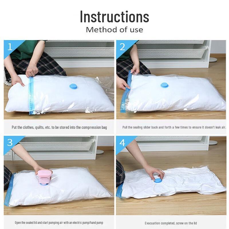 Waterproof Vacuum Storage Compression Bag: Transparent, Durable, Thickened for Clothes & Quilts