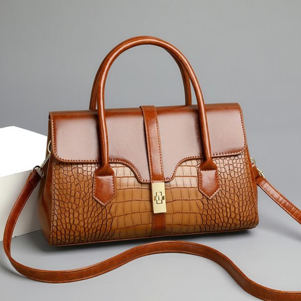 Handbag Women Faux leather Crocodile Pattern Adjustable Strap Daily Commute