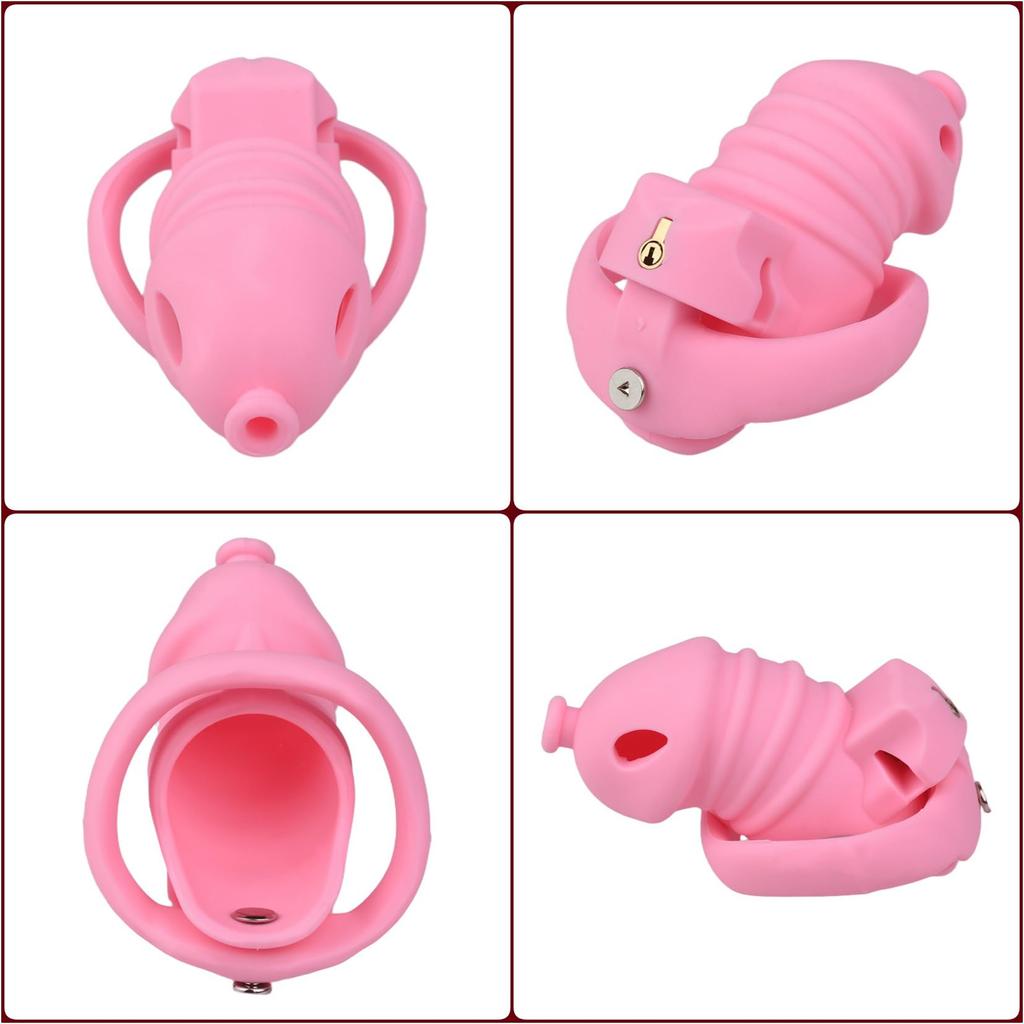 Alip Chastity Belt for Extra Chastity Belt for Boys and with 4 Chastity Flat Chastity Silicone Chastity Chastity Chastity SM Penis Adult Pink Men,