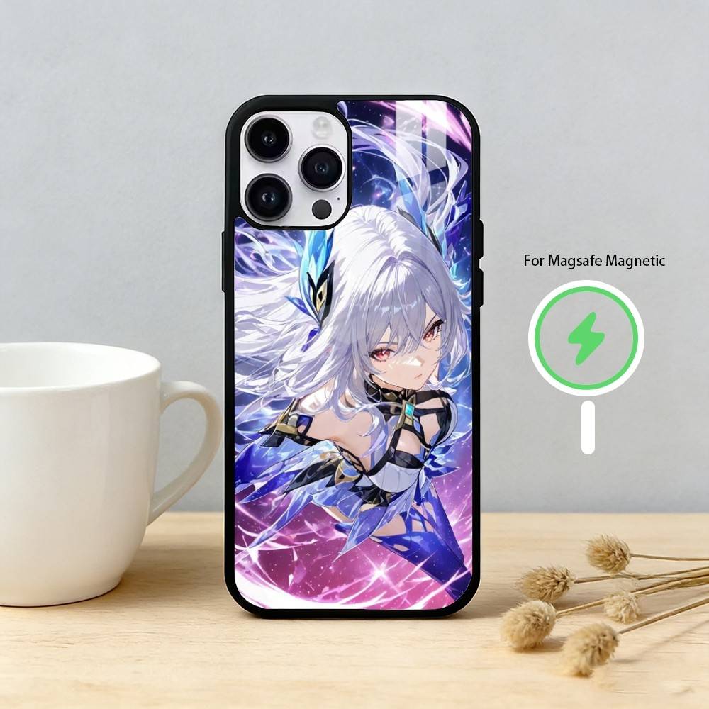 G-Genshin Impact S-Skirk Phone Case For iPhone 17 16 15 14 13 12 Pro Max Plus for Mirror Wireless Magnetic Cover