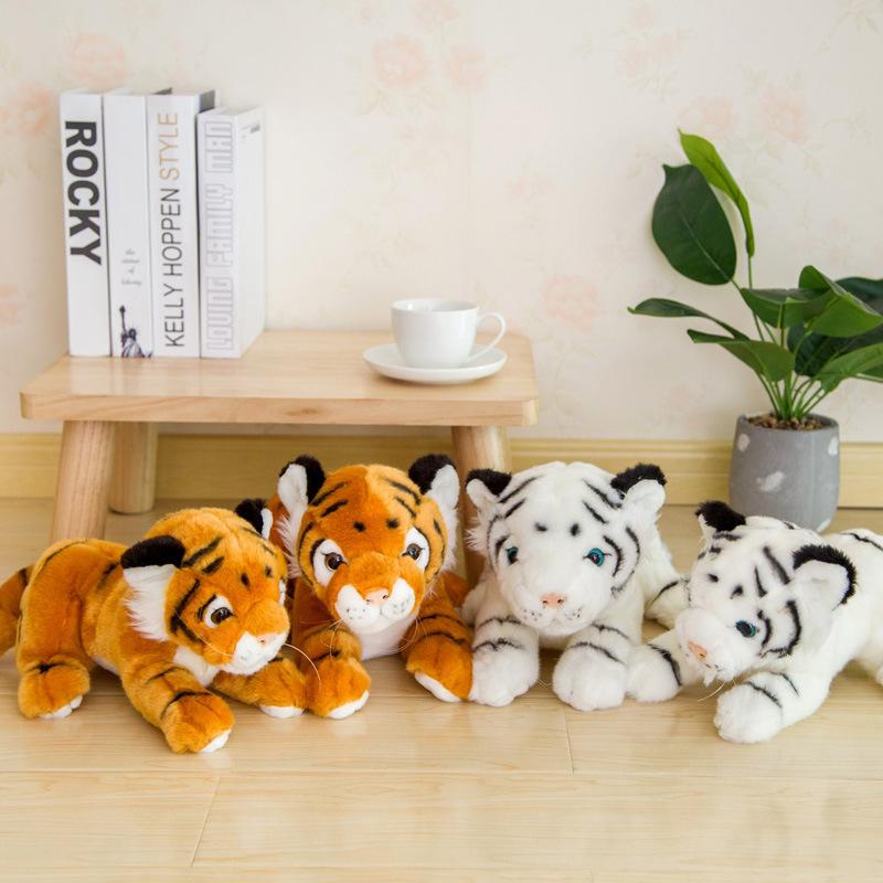 Simulation Little Tiger Doll Plush Toy Siberian Tiger Doll White Tiger Cloth Doll Parent-Child Child Birthday Gift Female