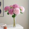 Leuchtend rosa künstliche Blumen - 3 Stück realistischer Hortensienstrauß mit grünen Stielen - für Heim-, Hochzeits-, Büro- und Feiertagsdekoration