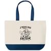 Sac De Courses - PLANETEE - Grand Sac Cabas Fond Bleu - Motif « J'peux Pas Je Suis Facteur » - 45×40×15 Cm (27 L) - Anses Coton