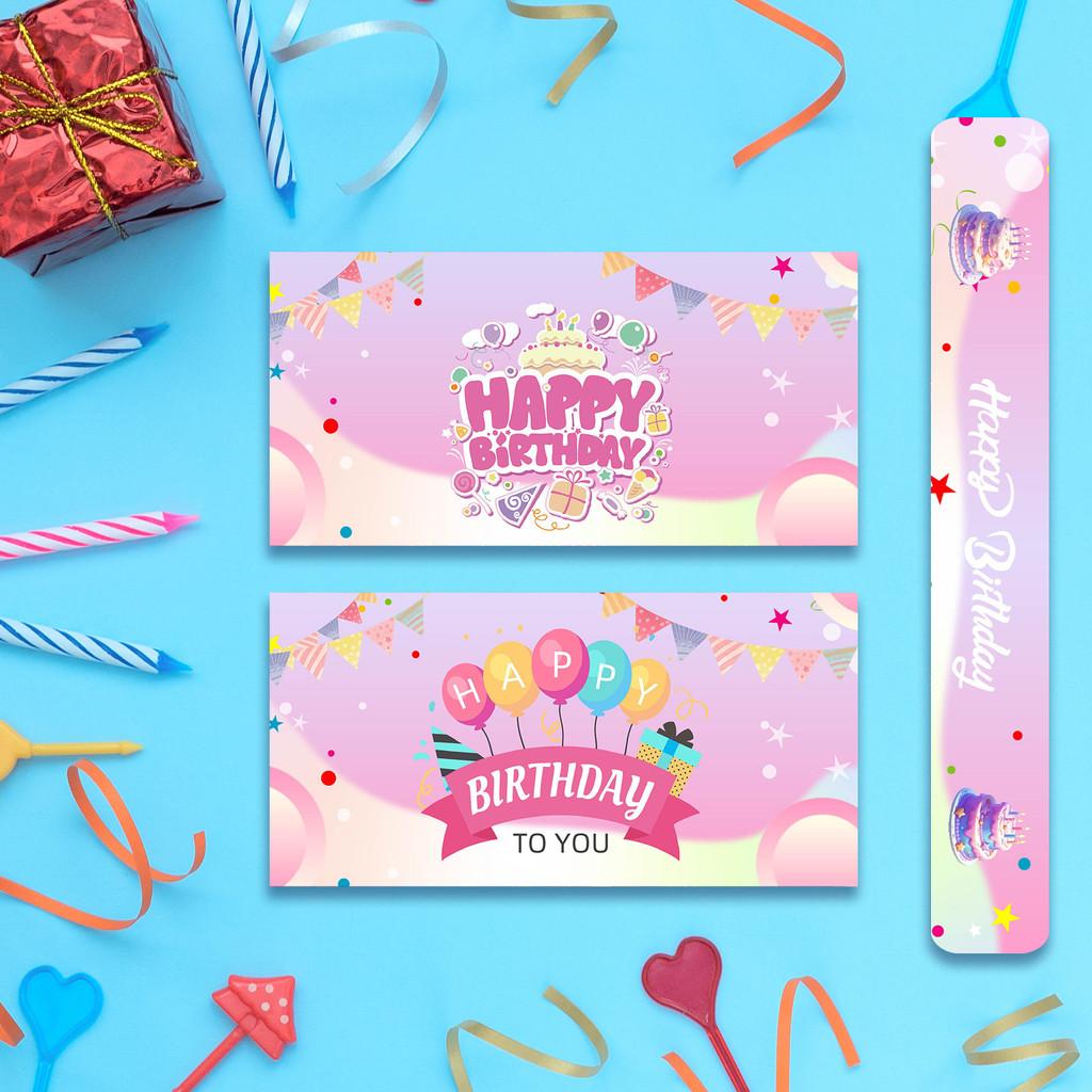 Pink Cake Birthday Red Envelope With Cash Storage For Celebrations And Holiday Gifting