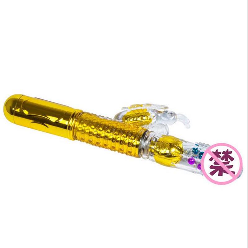 Women's Rechargeable Telescopic Rotating Bead Vibrator - Attracts Bees, Butterflies, and Provides Soothing Massage for Erotic Pleasure.