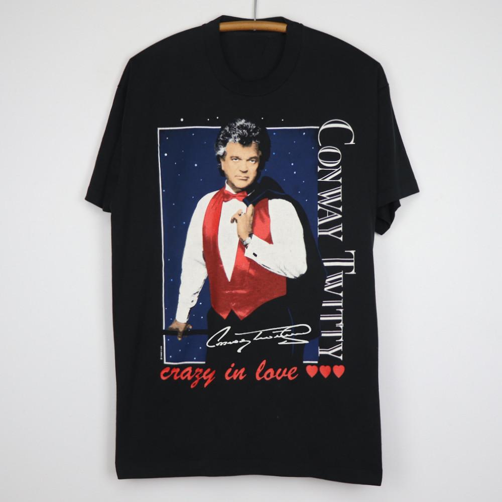 

Conway Twitty Crazy In Love Men Women Black Short Sleeve T-Shirt S to 5XL Unisex T-Shirt M